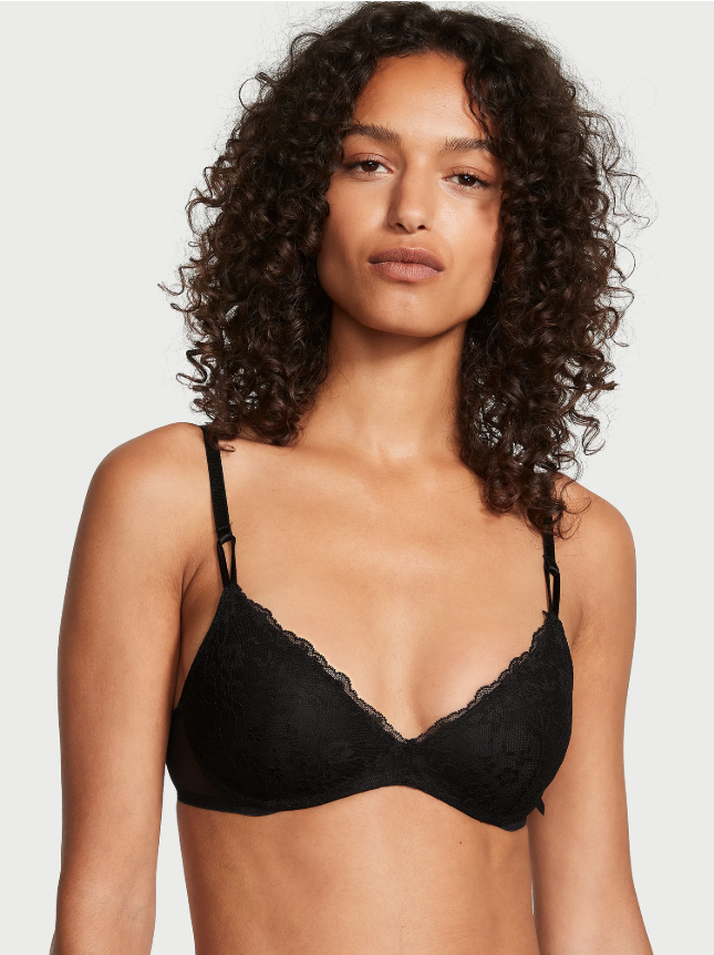 Brasier Victoria secret push up de encaje sin aro Sexy Tee Posey 32A negro